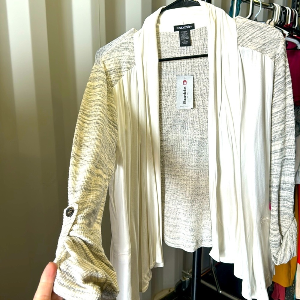 Buckle lightweight drape cardigan